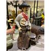 Image 2 : STATUE OF WESTERN COWBOY WITH SADDLE APPROX 72" TALL