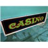 Image 1 : WOOD FRAMED HANGING LIGHT-UP CASINO SIGN APPROX 100"X28"