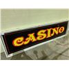 Image 2 : WOOD FRAMED HANGING LIGHT-UP CASINO SIGN APPROX 100"X28"