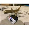 Image 1 : BRASS MODEL AIRPLANE ON MARBLE STAND 10.5" LONG