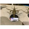 Image 2 : BRASS MODEL AIRPLANE ON MARBLE STAND 10.5" LONG