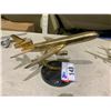 Image 3 : BRASS MODEL AIRPLANE ON MARBLE STAND 10.5" LONG