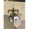 Image 2 : BRASS MODEL AIRPLANE ON MARBLE STAND 6.5" LONG