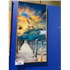 Image 1 : MODERN VIBES FRAMED ART OF DOCK SCENE