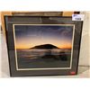 Image 1 : FRAMED PRINT OF ISLAND AT SUNSET 25"X21"