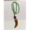 Image 1 : TIBETAN WOLF FANG PENDANT ON JADE BEAD NECKLACE