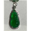 Image 2 : BURMESE SPINACH GREEN JADEITE PENDANT WITH NECKLACE