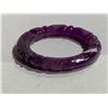 Image 2 : CARVED LAVENDER ICY JADE BANGLE