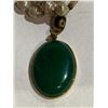 Image 2 : SPINACH GREEN JADEITE PENDANT WITH PEARL NECKLACE