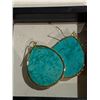 Image 1 : PAIR OF TURQUOISE DISC EARRINGS IN CASE