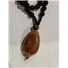 Image 2 : NEPAL BEESWAX PENDANT WITH DARK BEAD NECKLACE