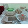 Image 1 : PINK AND GREEN DEPRESSION GLASS SERVING PLATTERS