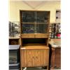 Image 1 : 2-PC GLASS FRONT WOOD CABINET