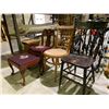 Image 2 : 4 ASSORTED ANTIQUE CHAIRS & STOOL