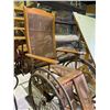 Image 2 : ANTIQUE WICKER WHEEL CHAIR (SEAT & BACK HAVE ISSUES)