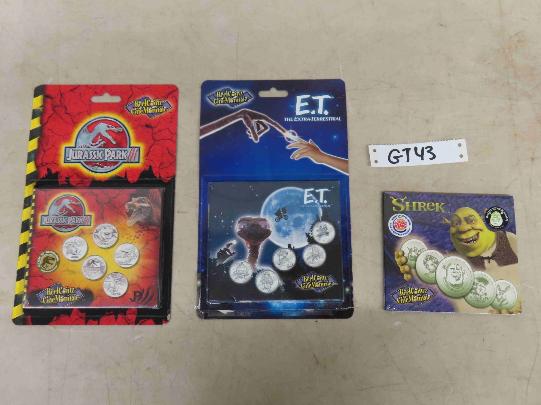 Shrek Coin Set Jurassic Park, ET, Shrek Reel Coinz Collectible Coin Sets - McSherry ...