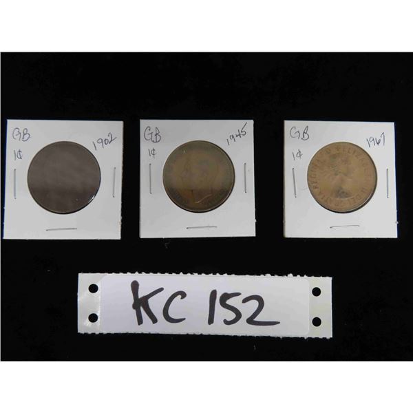 3 Great Britain 1 Penny Coins 1902 1945 1967 3-great-britain-1-penny-coins-1902-1945-1967