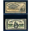 Image 1 : DOMINION of CANADA 25 Cents 1870-1900. A Pair 0f Shinplaster Notes VG-Fine+