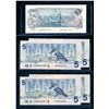 Image 2 : BANK of CANADA $5.00 1979-1986. A Lot of 5 Uncirculated Banknotes