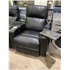 Image 2 : *UNTESTED* LEATHER ELECTRIC RECLINER WITH CUPHOLDERS & TRAY (MISSING POWER CORD)