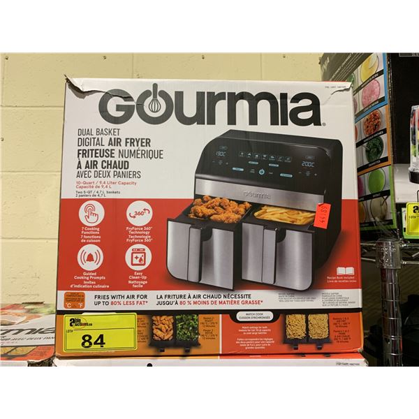 GOURMIA DUAL BASKET DIGITAL AIR FRYER 10 QT.