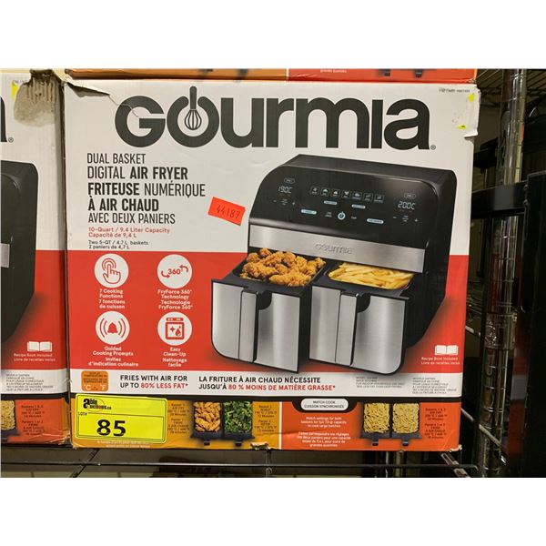 GOURMIA DUAL BASKET DIGITAL AIR FRYER 10 QT.