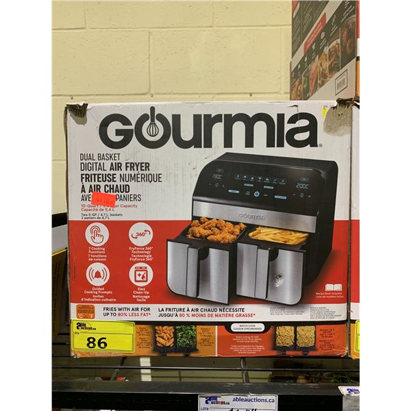 GOURMIA DUAL BASKET DIGITAL AIR FRYER 10 QT.