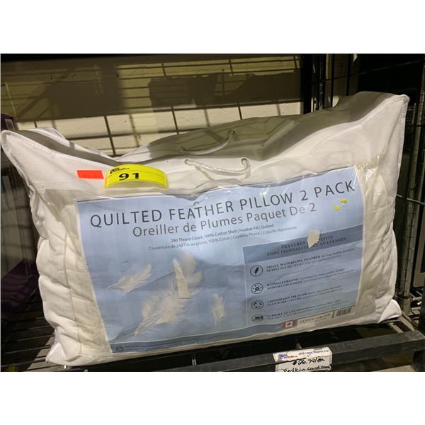 QUILTED FEATHER PILLOW 2-PACK