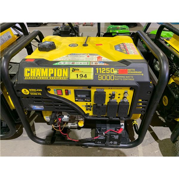 *UNKNOWN RUNNING CONDITION* CHAMPION 11250 WATTS MOBILE GENERATOR (NO WHEELS)