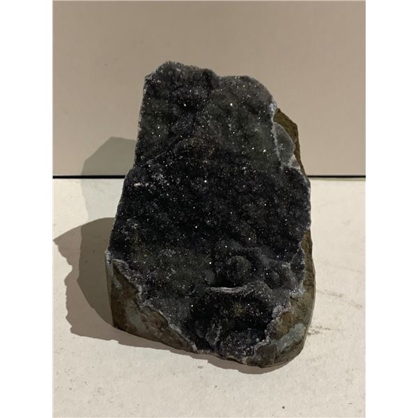 BLACK AMETHYST GEODE DRUZY APPROX 3.4 X 3  RETAIL $1400