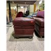 Image 3 : BURGUNDY LEATHER SOFA WITH OTTOMAN (SLIGHTLY DIFFERENT)