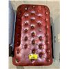 Image 1 : LEATHER BUTTON DETAILED OTTOMAN (SOME DAMAGE)