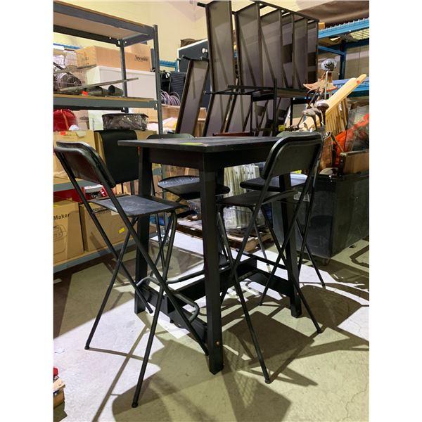 BISTRO TABLE WITH 4 FOLDING CHAIRS