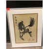 Image 1 : FRAMED INK ON PAPER PAINTING OF HORSE