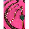 Image 2 : CHINESE HORN BEADS MANDARIN COURT NECKLACE WITH JADEITE, CONCH BEADS AND CORAL BEADS PENDANT