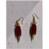 Image 2 : PAIR OF RED CORAL BEADS EARRINGS IN CASE