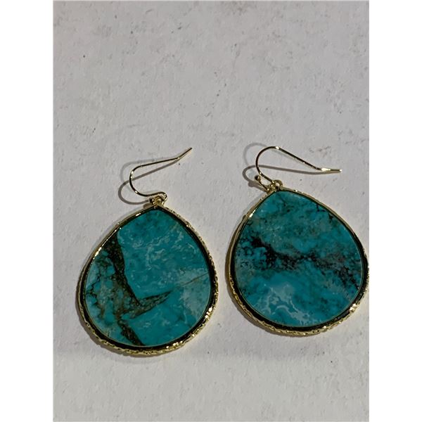 PAIR OF TURQUOISE DISCS EARRINGS