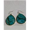 Image 1 : PAIR OF TURQUOISE DISCS EARRINGS