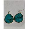 Image 2 : PAIR OF TURQUOISE DISCS EARRINGS