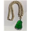 Image 1 : BURMESE SPINACH GREEN JADEITE BUDDHA PENDANT