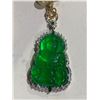 Image 2 : BURMESE SPINACH GREEN JADEITE BUDDHA PENDANT