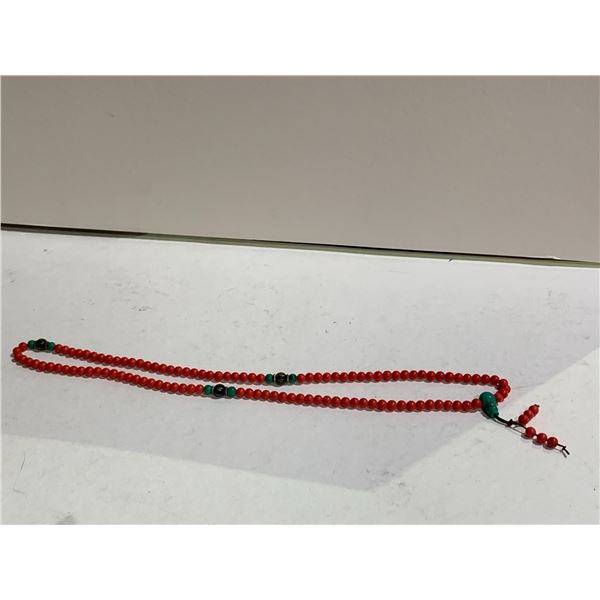 SINO-TIBETAN CINNABAR 108 BEADS PRAYER NECKLACE