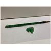 Image 1 : SPINACH GREEN JADEITE BRUSH WITH BRUSH STAND