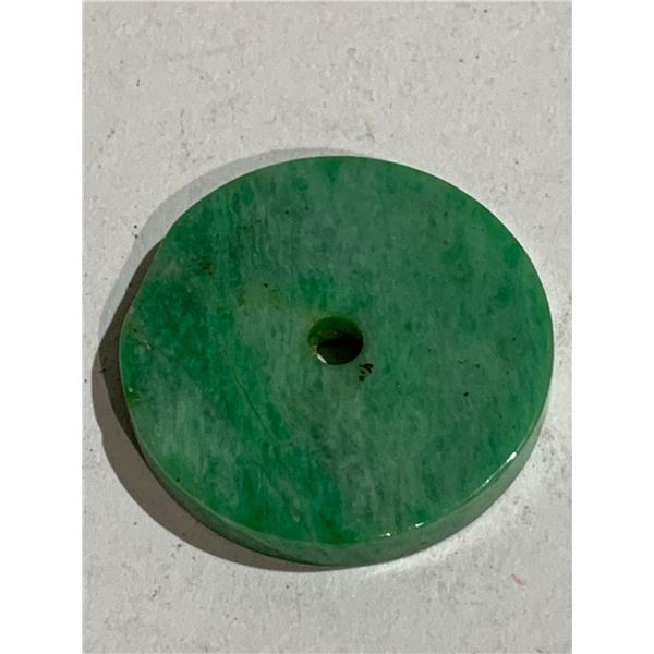 CIRCULAR SPINACH GREEN JADEITE DISC