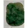 Image 1 : MOTTLED GREEN JADEITE 'FORTUNE RING' PENDANT