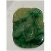 Image 2 : MOTTLED GREEN JADEITE 'FORTUNE RING' PENDANT