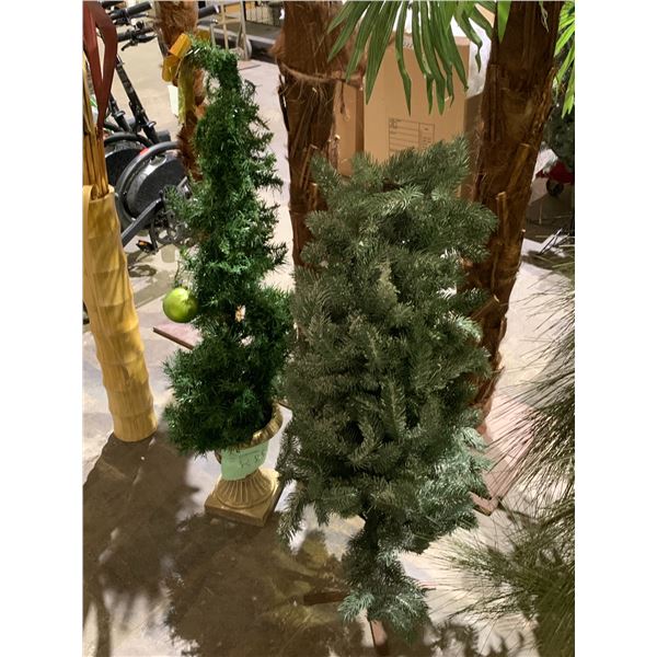 2 FAUX TREES APPROX 4'