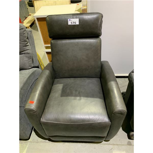 LEATHER ROCKING RECLINING LOUNGE CHAIR