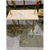 Image 2 : 3 MARBLE TOP AND BRASS TABLES