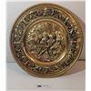 Image 1 : Patio Scene Hammered Brass Plate 12”